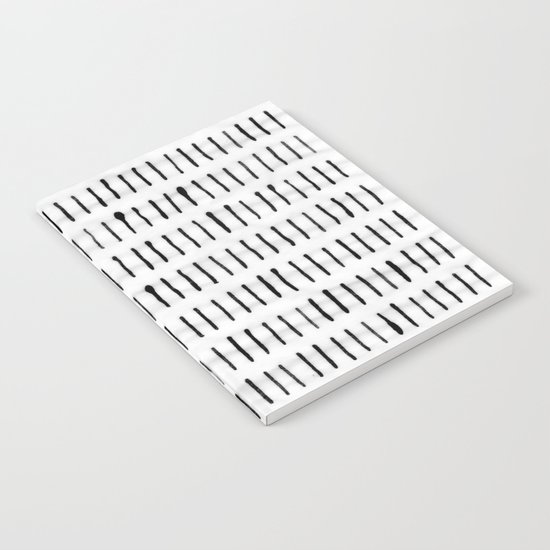 Black Ink Woodstock Pattern on White Notebook