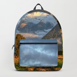 New Zealand South Island Landscape With Sheep Panorama Backpack