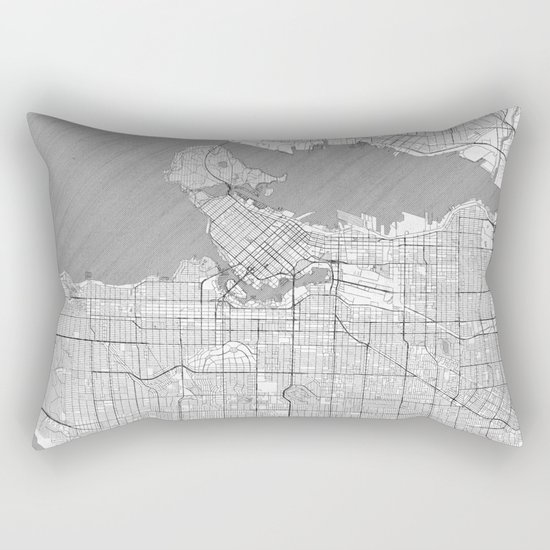 Vancouver Map Line Rectangular Pillow