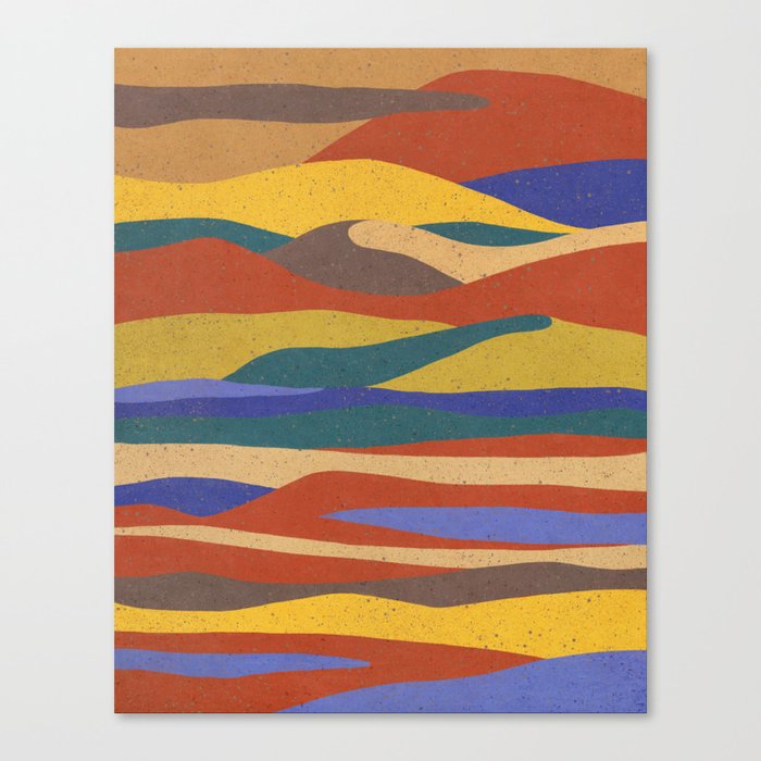 Golden dunes - abstract textured minimalistic landscape illustration  Canvas Print