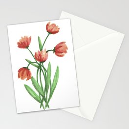Peach Tulips Stationery Card