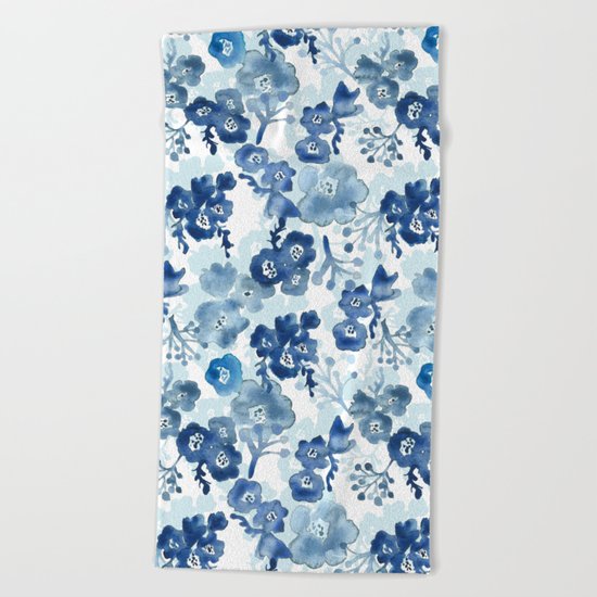 Blooms of Ink Beach Towel