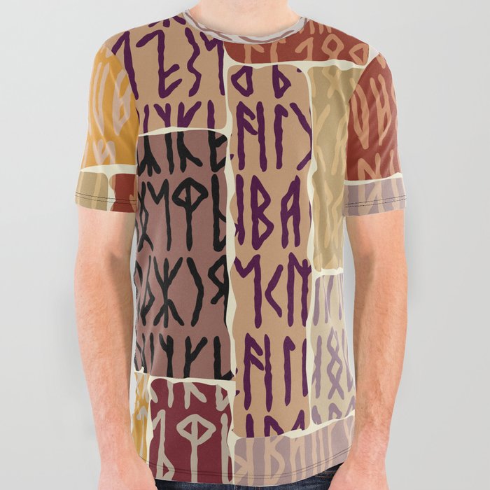 Viking runes pattern All Over Graphic Tee