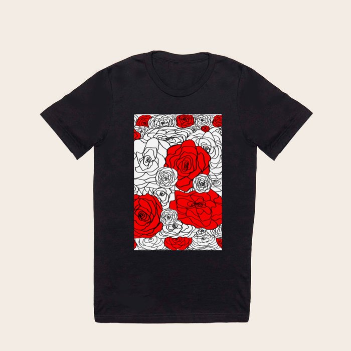 White Red Rose Bush T Shirt by Andrea Borealis Society6