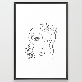 Face Line Art Framed Art Print