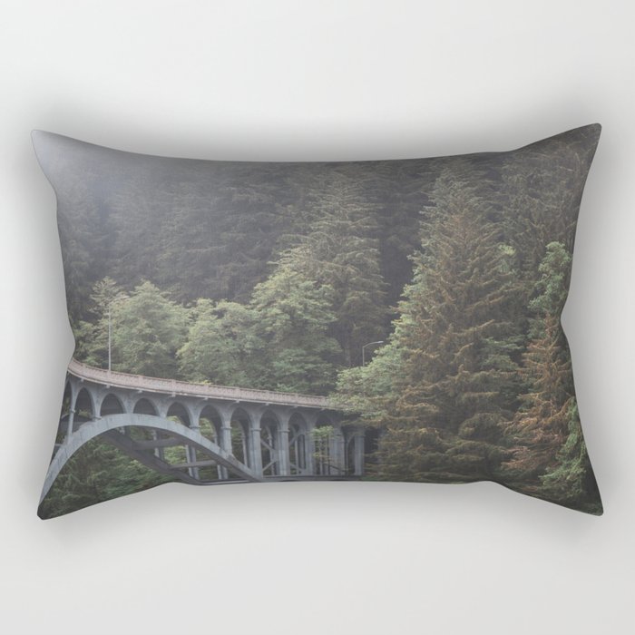 PNW Views | Forest and the Bridge | Minimalist Photography Rectangular Pillow