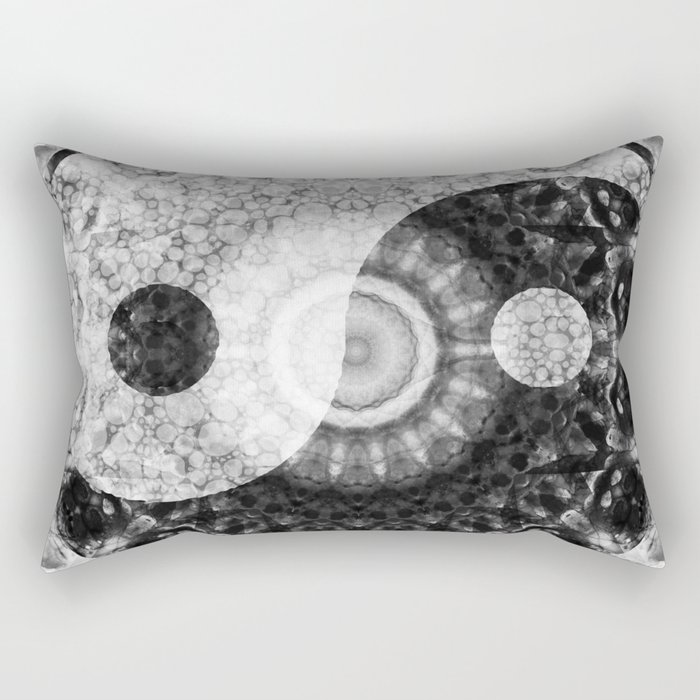 Ideal Balance Black And White Yin and Yang by Sharon Cummings Rectangular Pillow