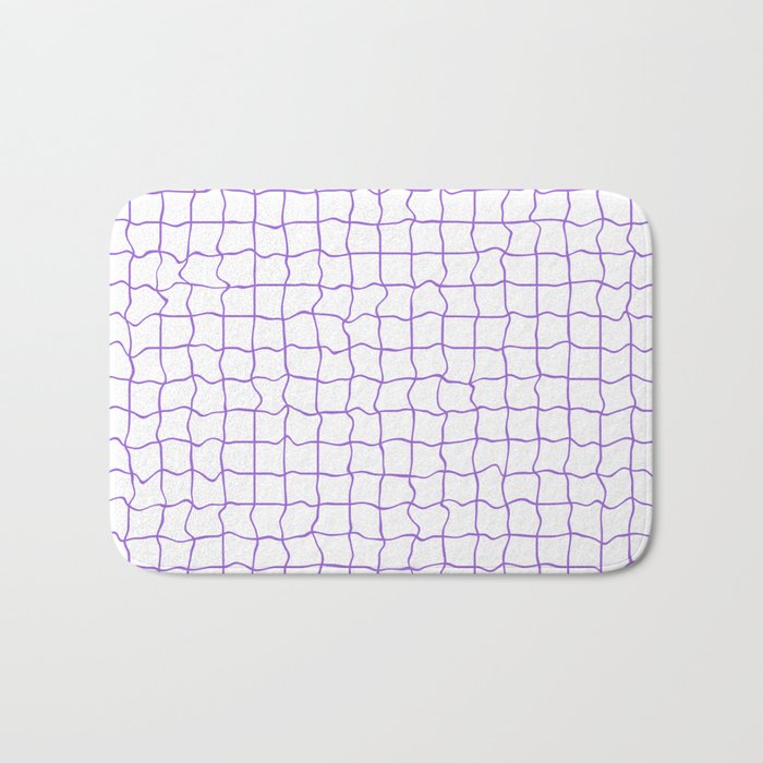 Violet minimal geometrical liquid square pattern Bath Mat