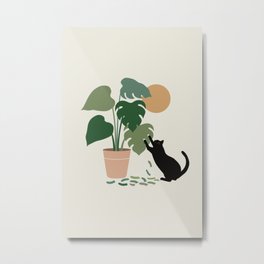 Cat and Plant 13: The Making of Monstera Metal Print | Monstera, Nature, Meow, Plantart, Indoor, Indoorplant, Homeplant, Garden, Leaf, Drawing 