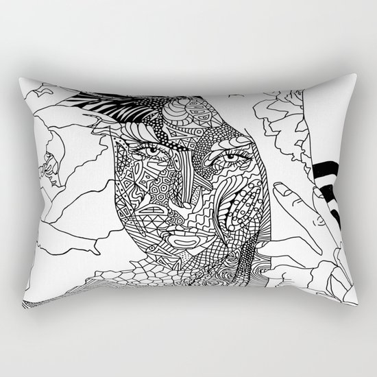 Inked Parisian Rectangular Pillow