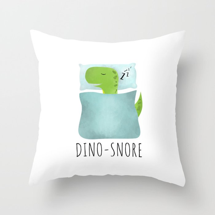 Dino-Snore Throw Pillow
