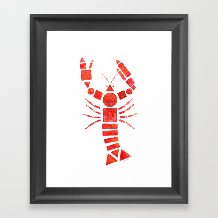 Geometric Lobster Framed Art Print