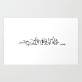 Denver Skyline Drawing Art Print