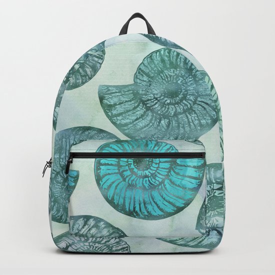 Shimmering Underwater Shell Scenery in turquoise, aqua and teal Backpack