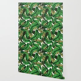 Swaying banana leaf palm green Wallpaper
