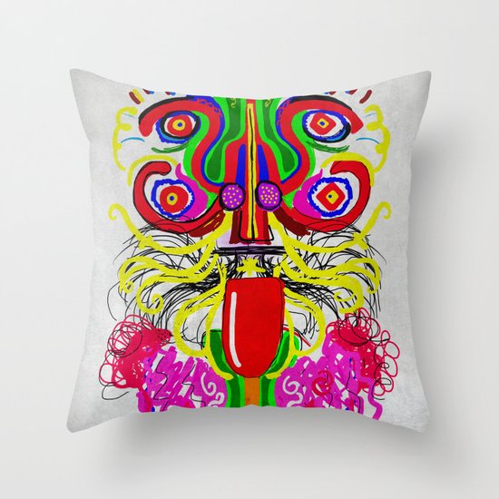 Maya lion Throw Pillow