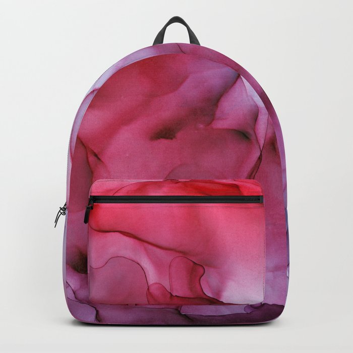 Rose Violet Purple Ink Swirls Abstract Peony Backpack