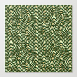 Gold Green Snake Skin Pattern Canvas Print