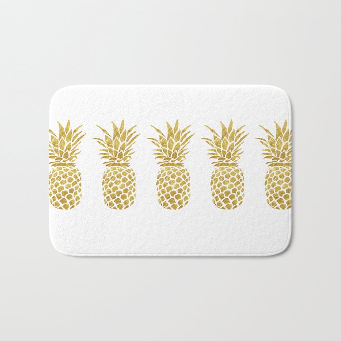 Golden Pineapple Bath Mat By Jeandmydesigns Society6 Golden Pineapple Bath Mat
