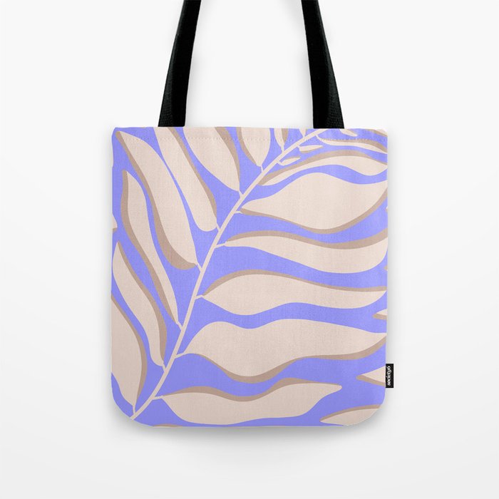 Very peri large palm blush leaf Tote Bag