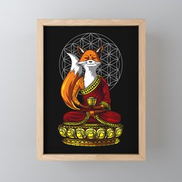 Fox Zen Yoga Meditation Framed Mini Art Print