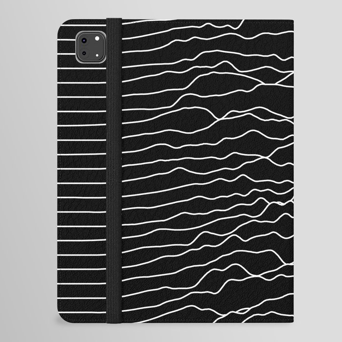 Black Mono Waveform iPad Folio Case
