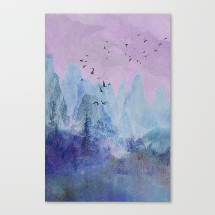 Pink Sunset Mountainscape  Canvas Print