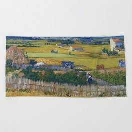 The Harvest by Vincent van Gogh Beach Towel