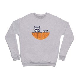 Peeking Raccoons #3 Beige Pallet Crewneck Sweatshirt