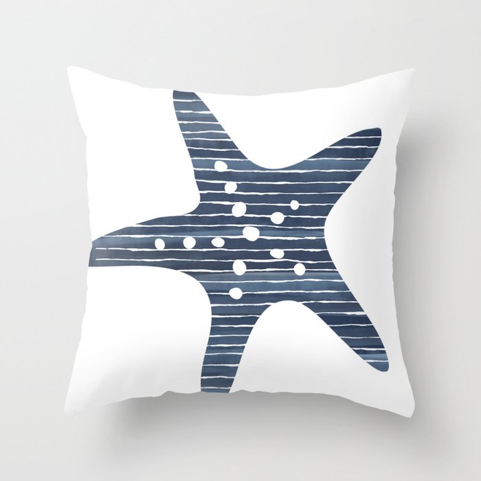 Starfish with Pattern Overlays Throw Pillow