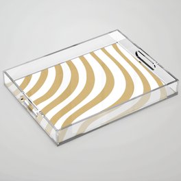 Luxe Gold Stripes Acrylic Tray