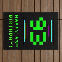[ Thumbnail: 93rd Birthday - Nerdy Geeky Pixelated 8-Bit Computing Graphics Inspired Look Outdoor Rug ]