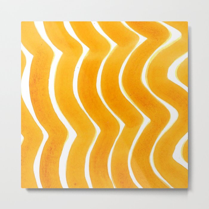 Big Stripes in orange Metal Print