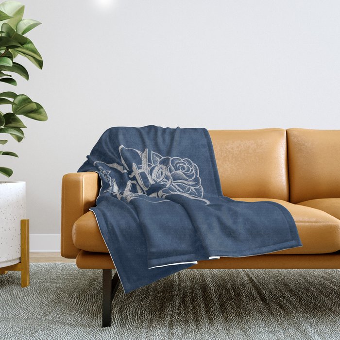Battle Born Silver Blue Throw Blanket