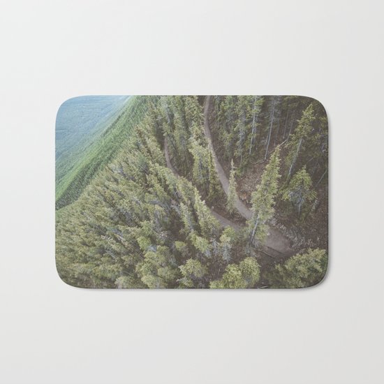 Forest Landscape Photography | Ariel View | Banff Gondola | Alberta | Canada Bath Mat