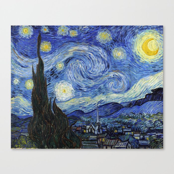 Starry Night By Vincent Van Gogh Canvas Print By Artgallery Society6