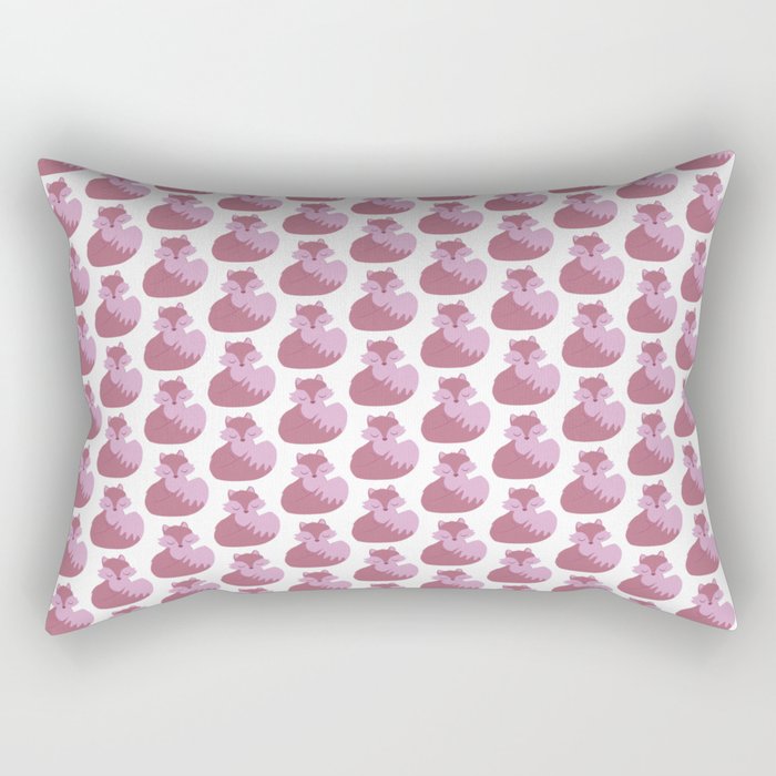 Pink fox pattern Rectangular Pillow