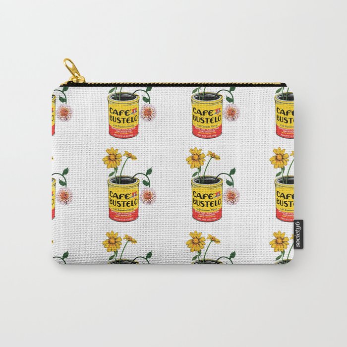 Coffee and Flowers for Breakfast Carry-All Pouch | Drawing, Colored-pencil, Flowers, Bustelo, Coffee, Latte, Café, Cafe, Breakfast, Mexican