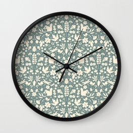 Woodland Squirrel Pattern Wall Clock