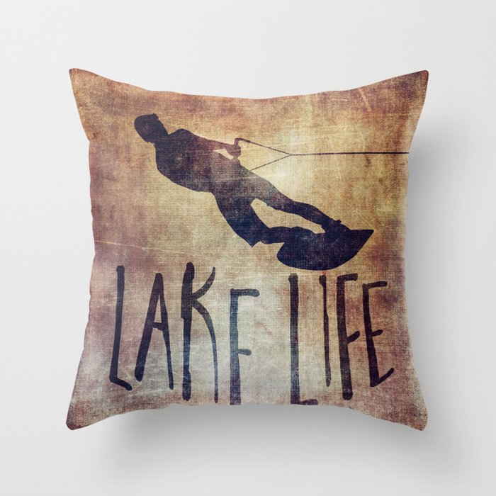 Lake Life Wakeboarder Throw Pillow By Brandifitzgerald Society6