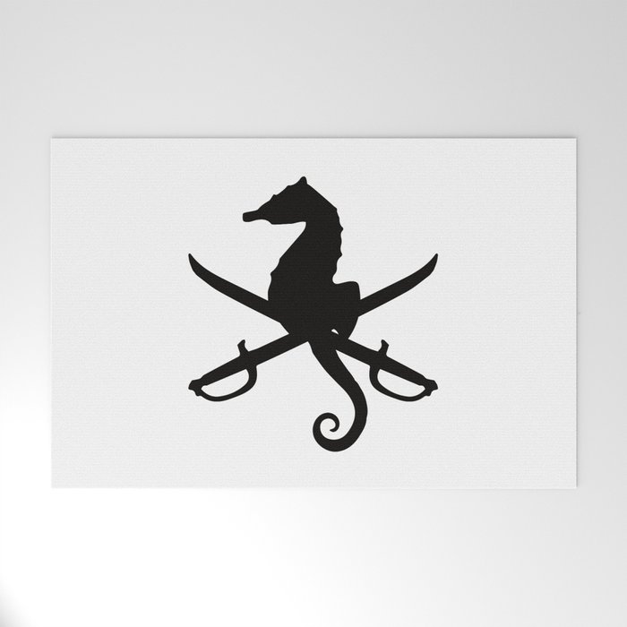 Seahorse with swords Welcome Mat