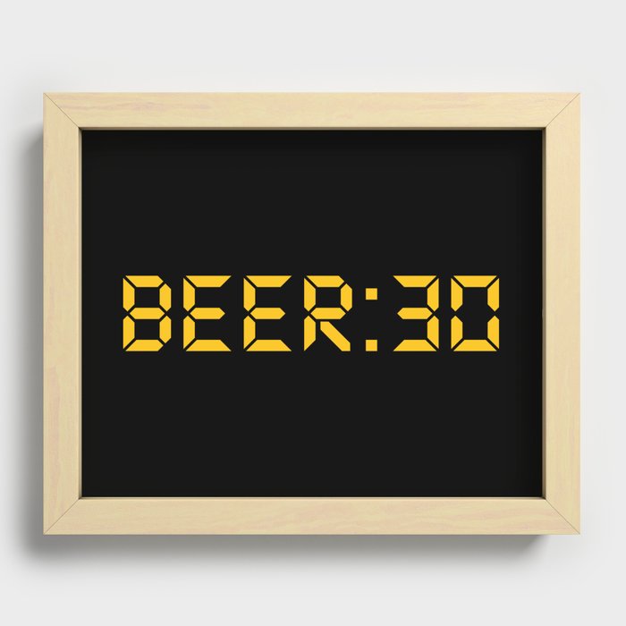 Beer O'clock Funny Recessed Framed Print