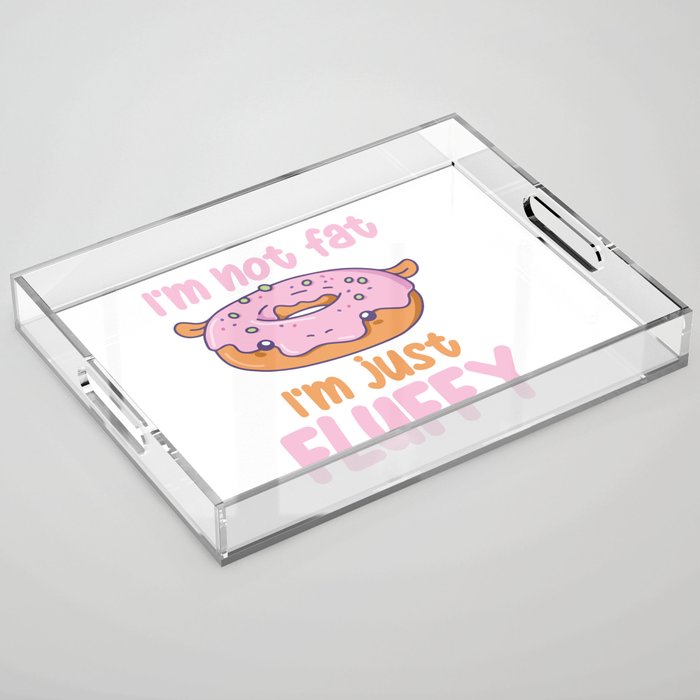Funny Hippo Donut Fluffy Kawaii Aesthetic Acrylic Tray