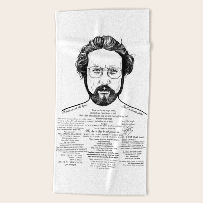 Jaws Dr Hooper Ink D Series Beach Towel By Daveseedhouse Society6