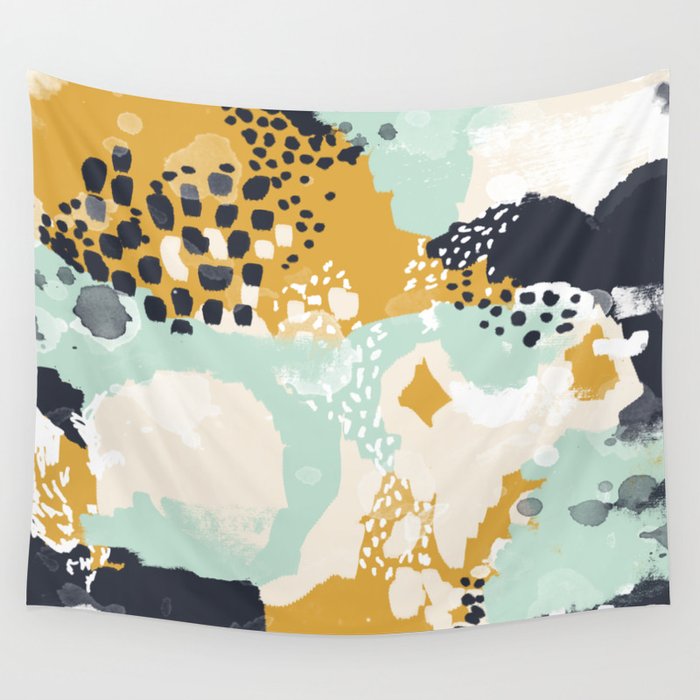 Tinsley - Abstract painting in bold, modern, bright colors Wall Tapestry
