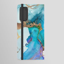 Arctic Blue And Gold Glamour Android Wallet Case