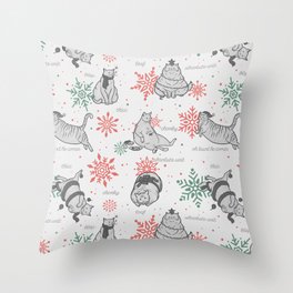 Christmas Chonks | White Pattern Throw Pillow