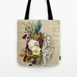 medical floral brain Tote Bag