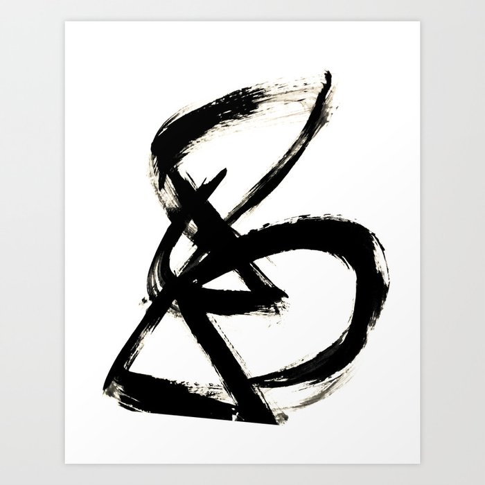 Brushstroke 3 - a simple black and white ink design Kunstdrucke Brushstroke 3 - a simple black and white ink design Kunstdrucke