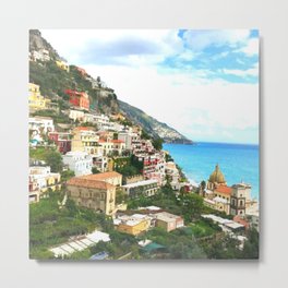 Amalfi Coast in Positano Italy Metal Print